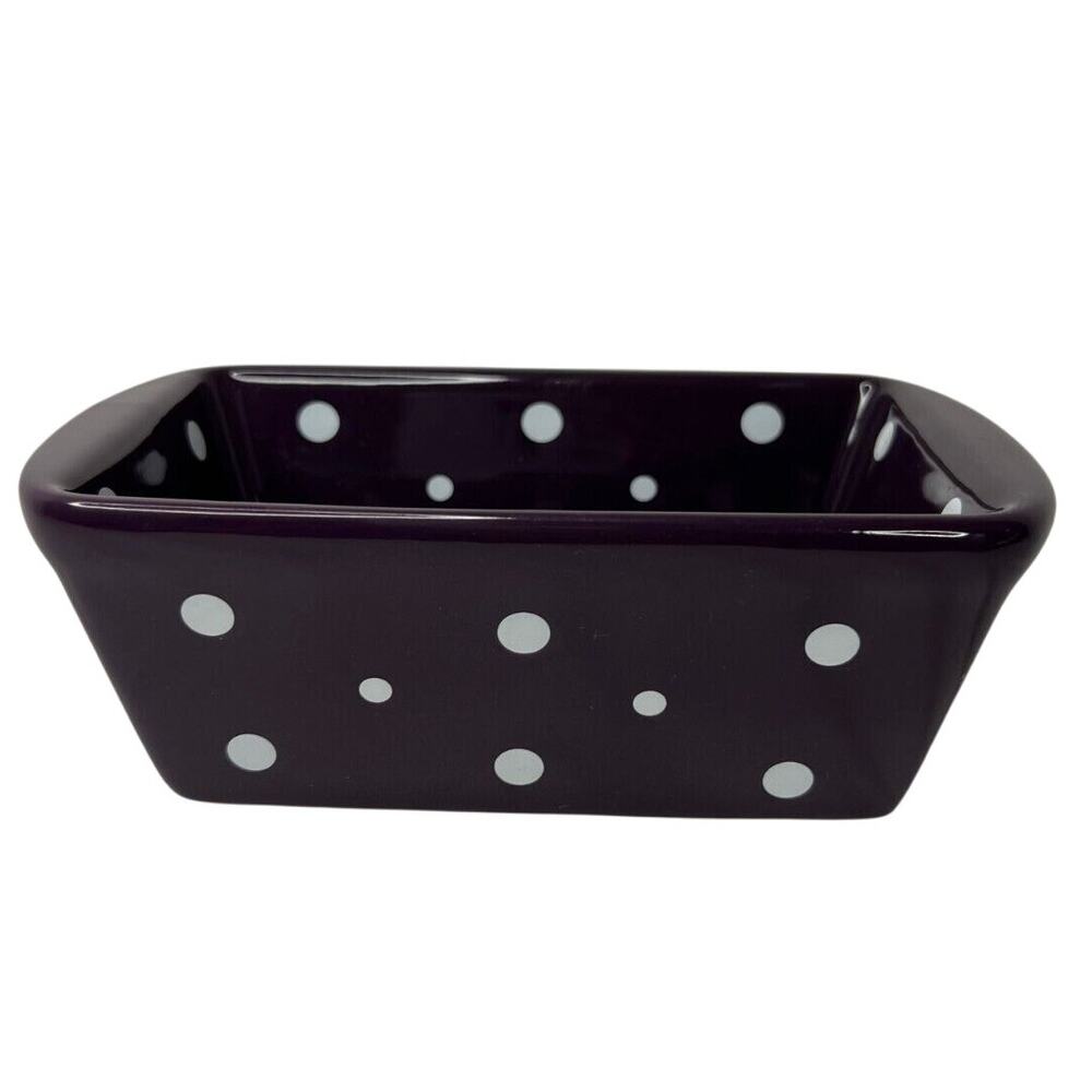 PURPLE LOAF BREAD PAN Ceramic Polka Dots Temptations